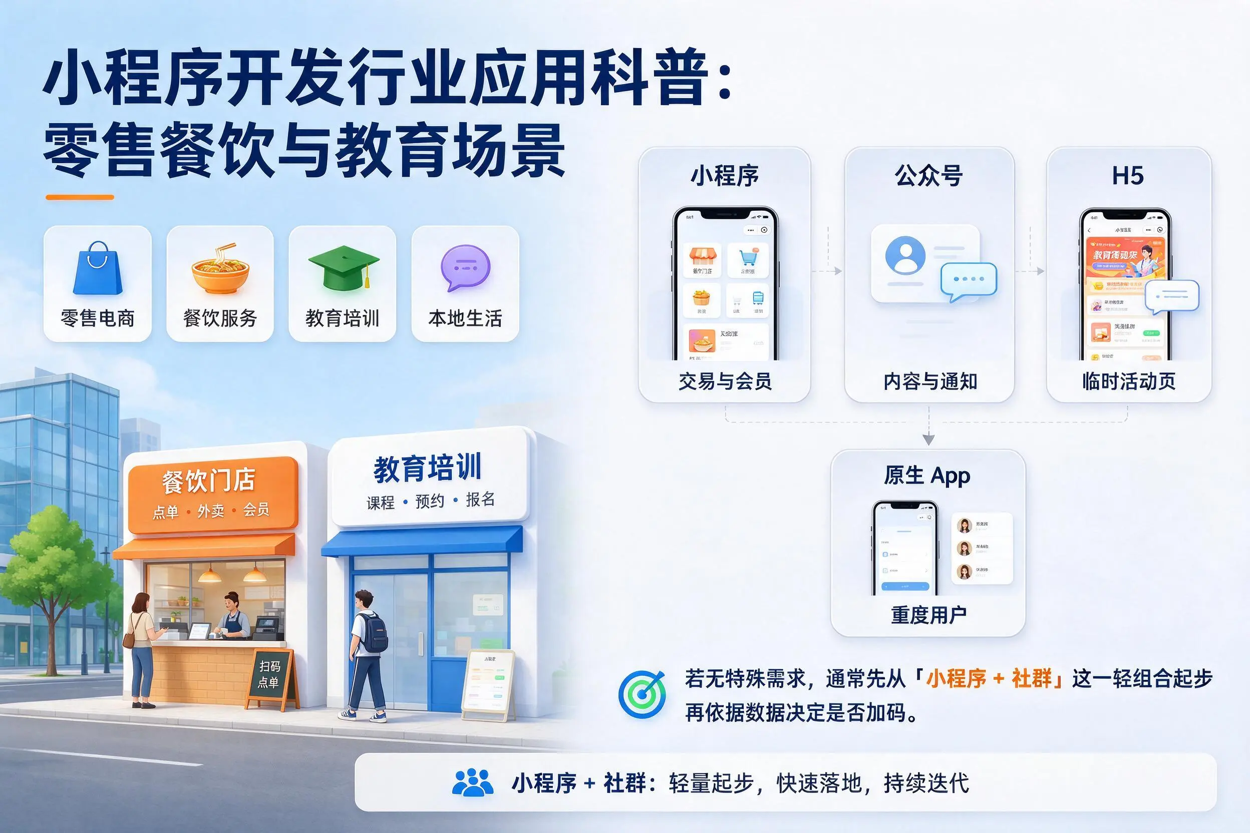 承德小程序开发行业应用科普:零售餐饮与教育场景