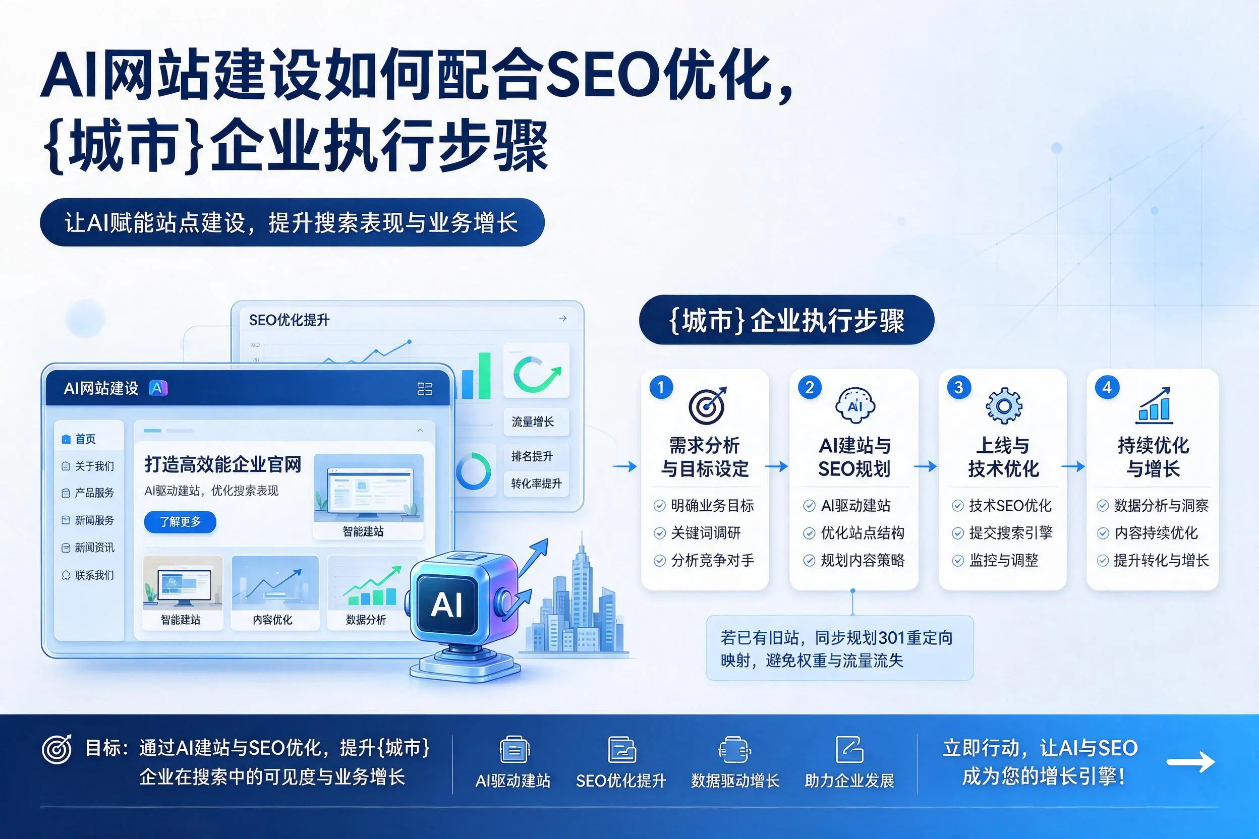 AI网站建设如何配合SEO优化,承德企业执行步骤